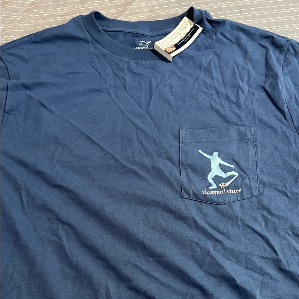 Vineyard Vines Men's Blue Pocket Tee